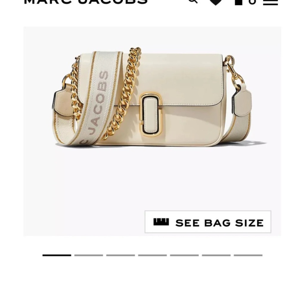 Marc Jacobs Mini Cream Crossbody Bag with Gold Accents
